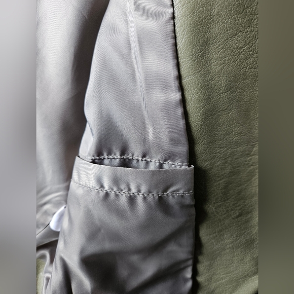 Dynamite faux leather moto jacket. Size XS. Olive green. Great condition. - Picture 13 of 13